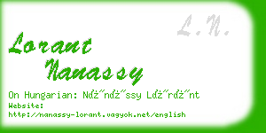 lorant nanassy business card